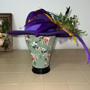 “Evangeline”.    Elegant Purple MARDI GRAS Hat